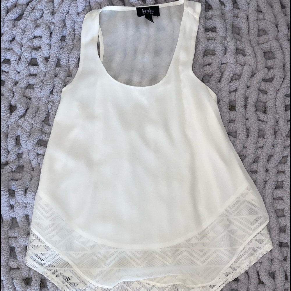 White tank with sheer back